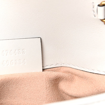 Gucci Calfskin Matelasse Super Mini GG Marmont Shoulder Bag White 7 of 11