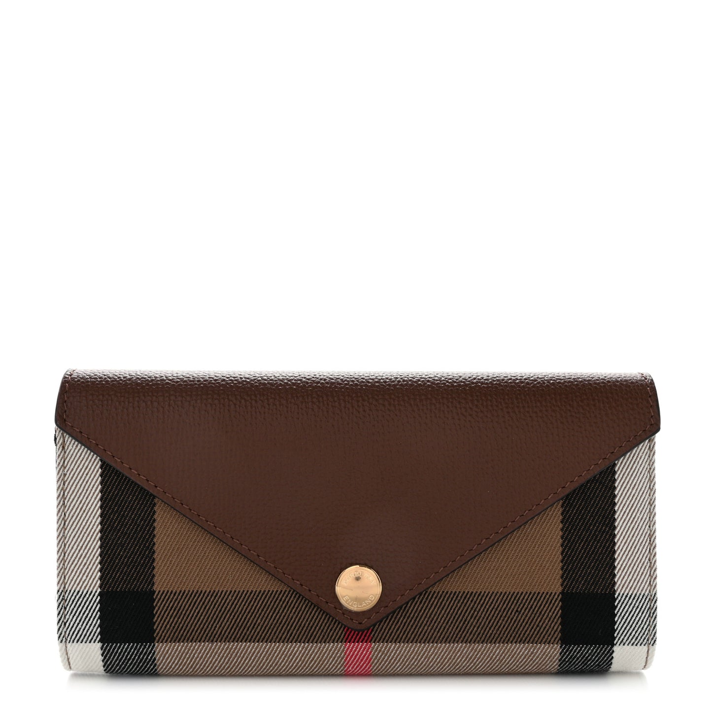 Vintage Check Grain Calfskin Halton Wallet Tan