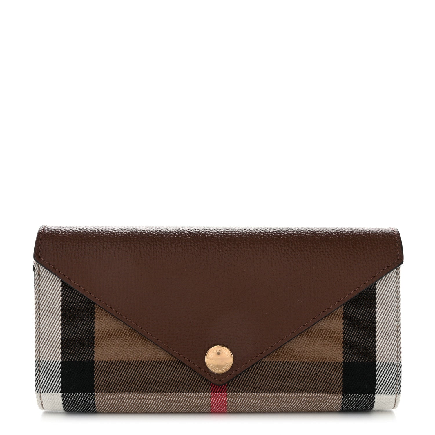 Burberry Vintage Check Grain Calfskin Halton Wallet Tan 1 of 8
