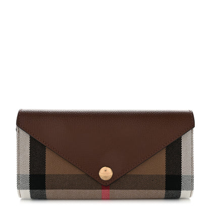 Burberry Vintage Check Grain Calfskin Halton Wallet Tan 1 of 8