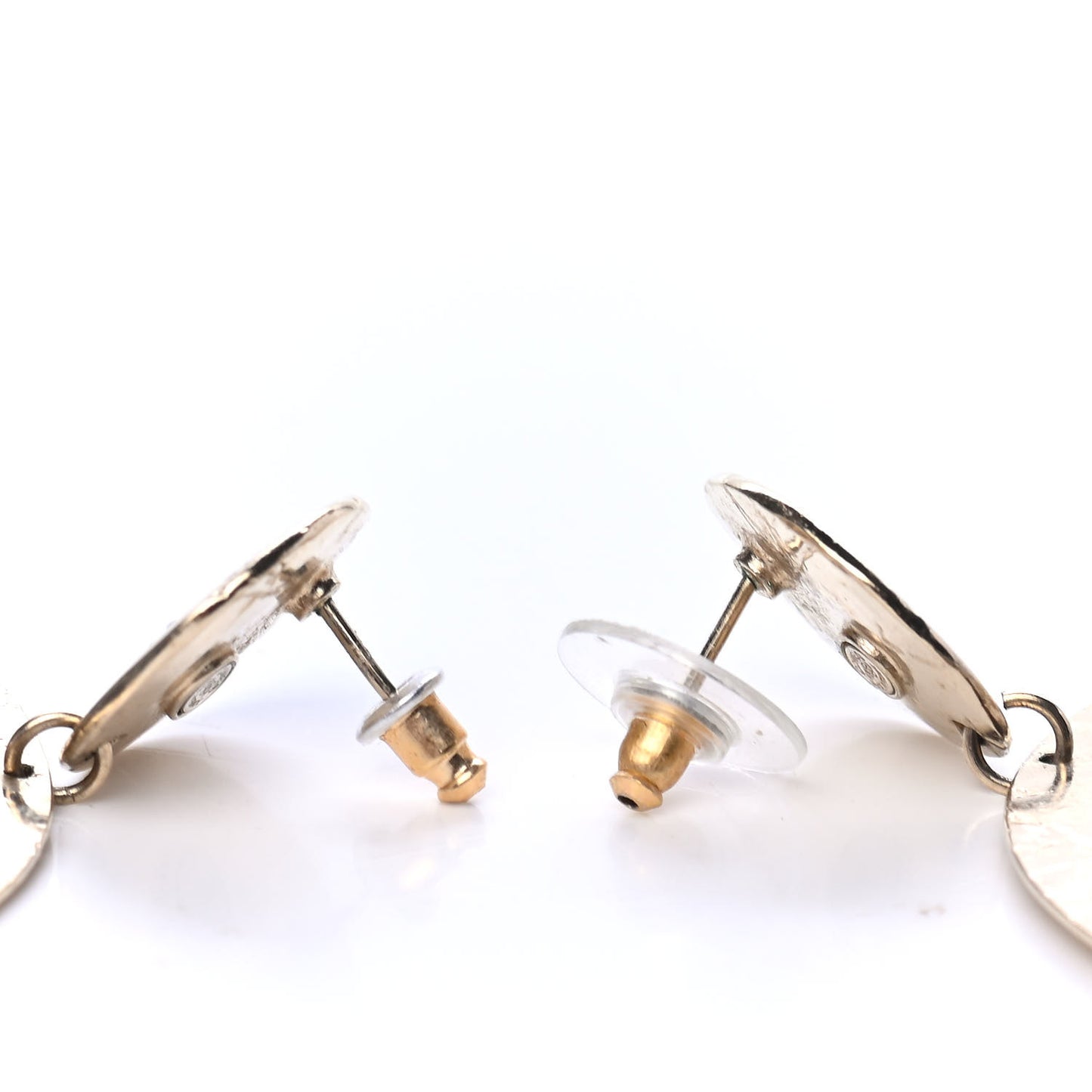 Crystal Pearl CC Papyrus Drop Earrings Gold Grey