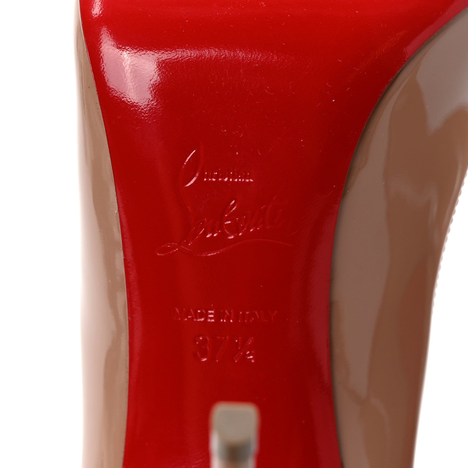 Christian Louboutin Patent Pigalle Follies 100 Pumps 37.5 Nude 6 of 9
