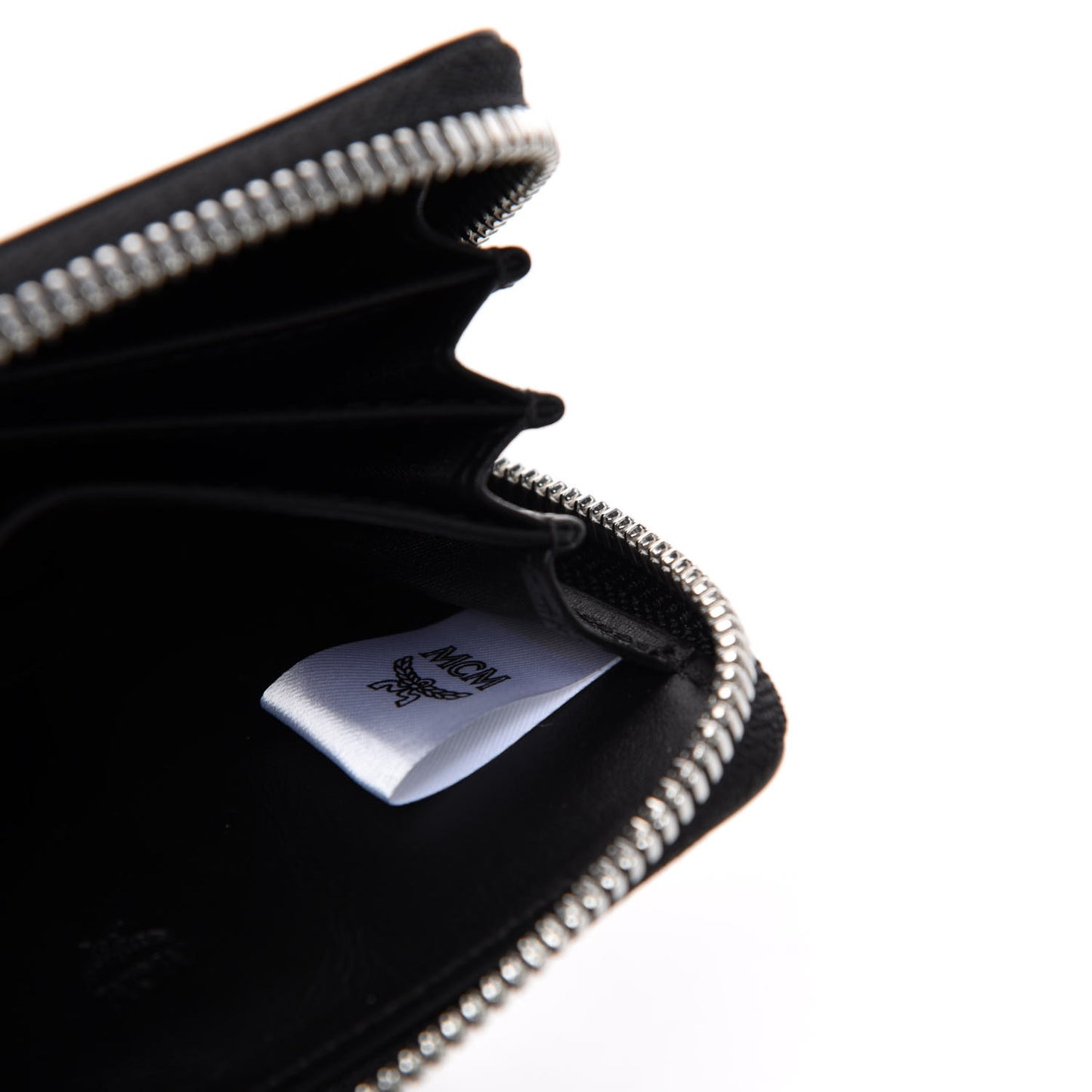 Calfskin Mini Pop Rabbit Zipped Card Wallet Black