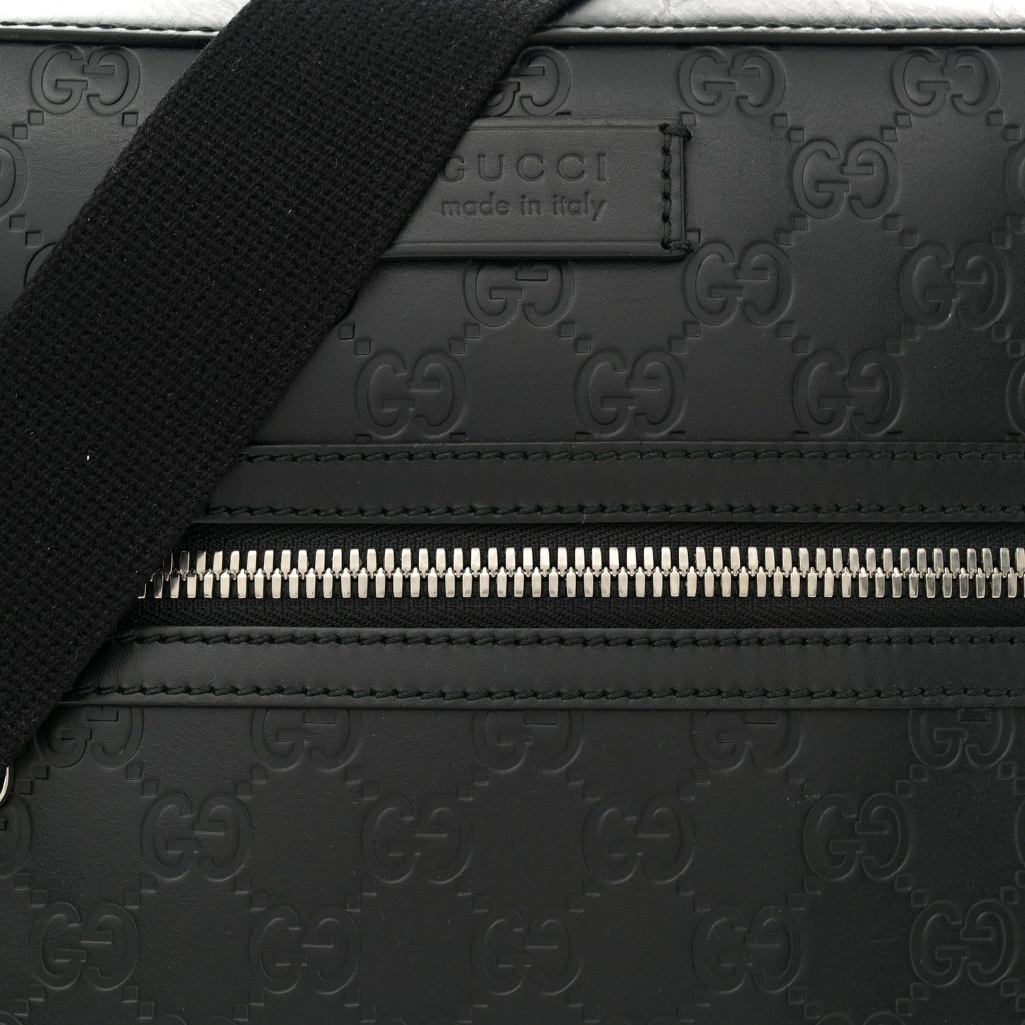 Guccissima Signature Medium Flat Messenger Bag Black