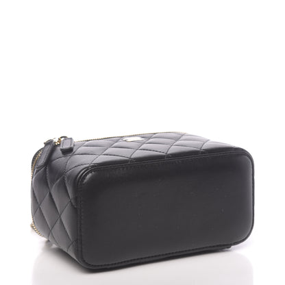 Chanel Lambskin Quilted Small Vanity Case With Chain Black 4 of 11