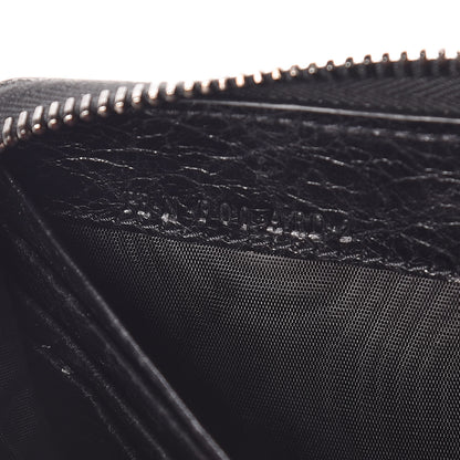 Valentino Garavani Craquele Nappa Rockstud Spike Zip Around Wallet Black 7 of 9