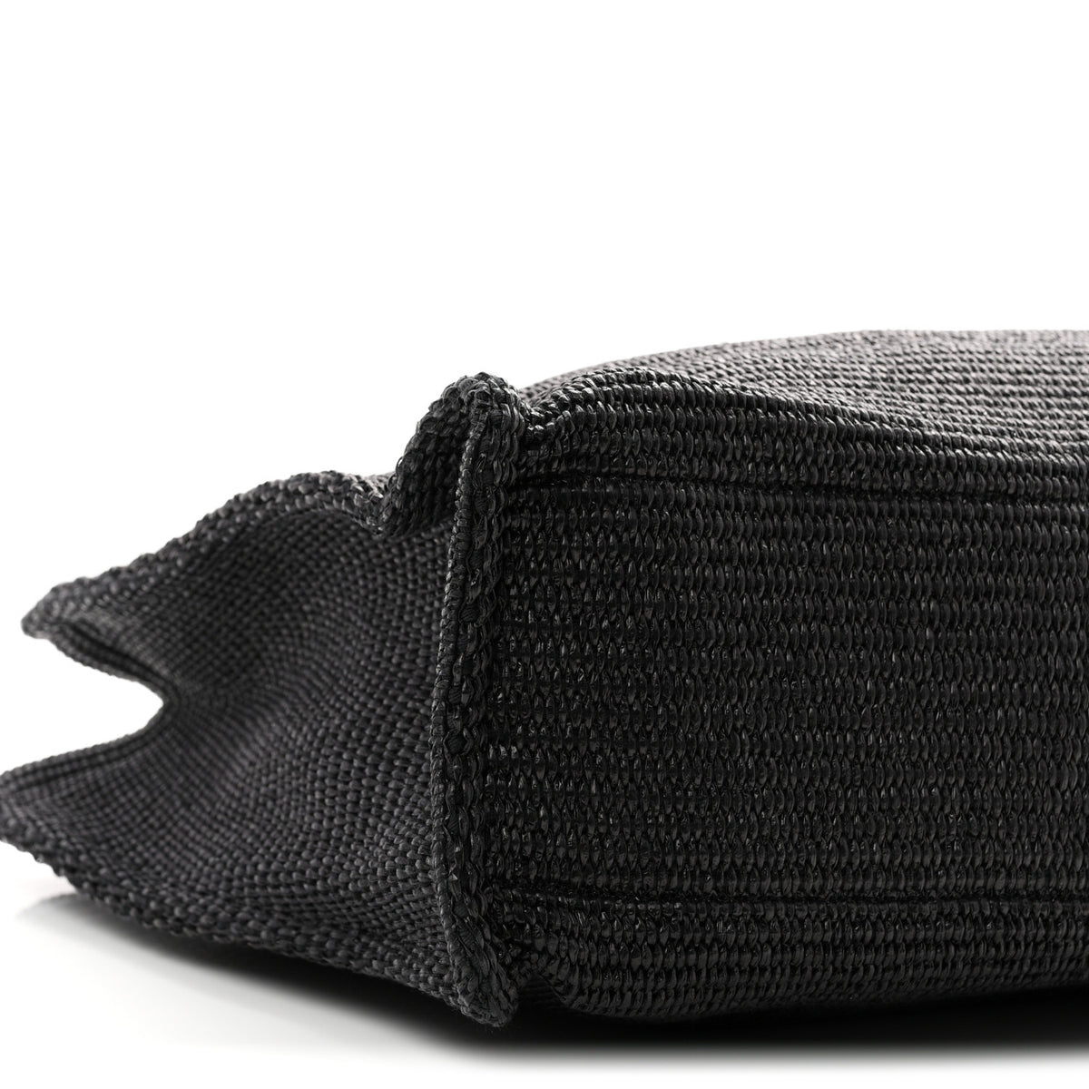 Raffia Large G Shopping Tote Black