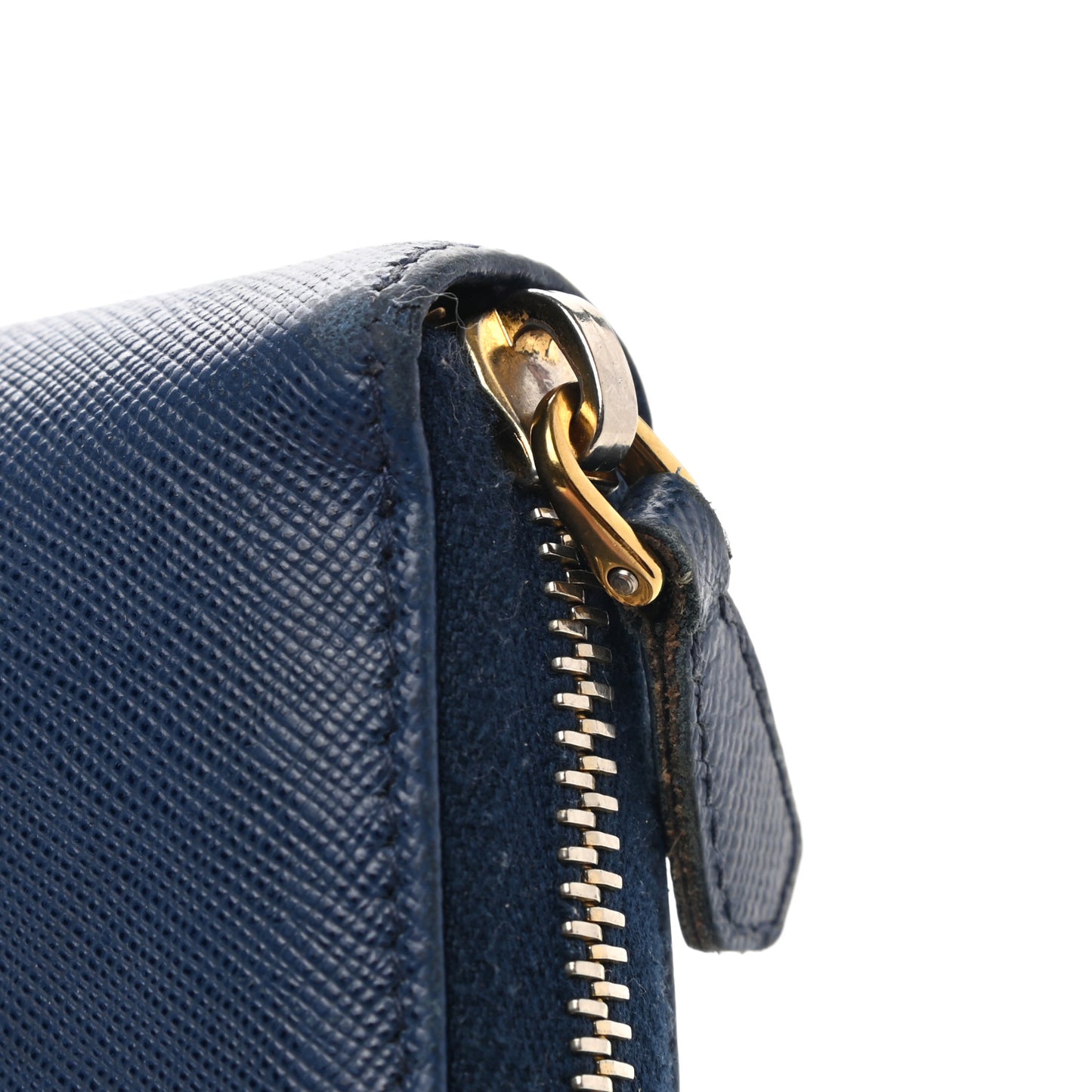 Saffiano Fiocco Bow Zip Around Wallet Bluette