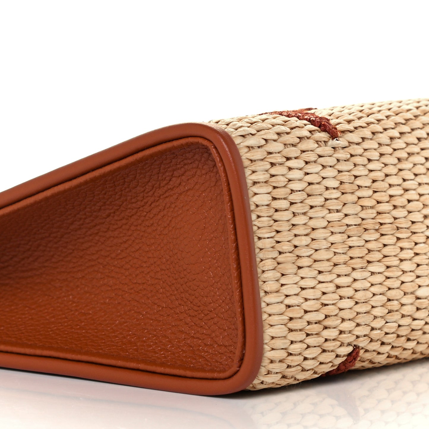 Raffia Monogram Giant Toiletry Pouch 26 Tan