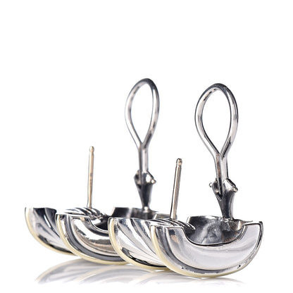 David Yurman Sterling Silver 14K Yellow Gold Cable Classics Cigar Band Earrings 3 of 4