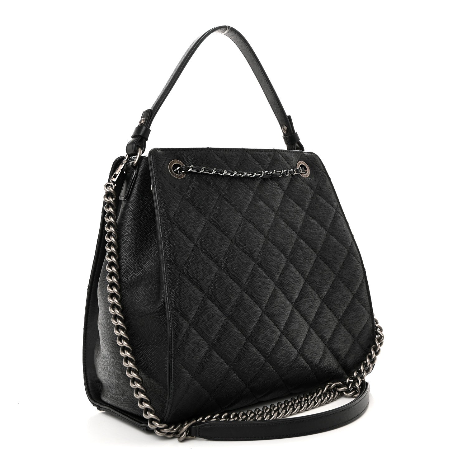 Chanel Caviar Quilted Medium CC Bucket Bag Black 3 of 11