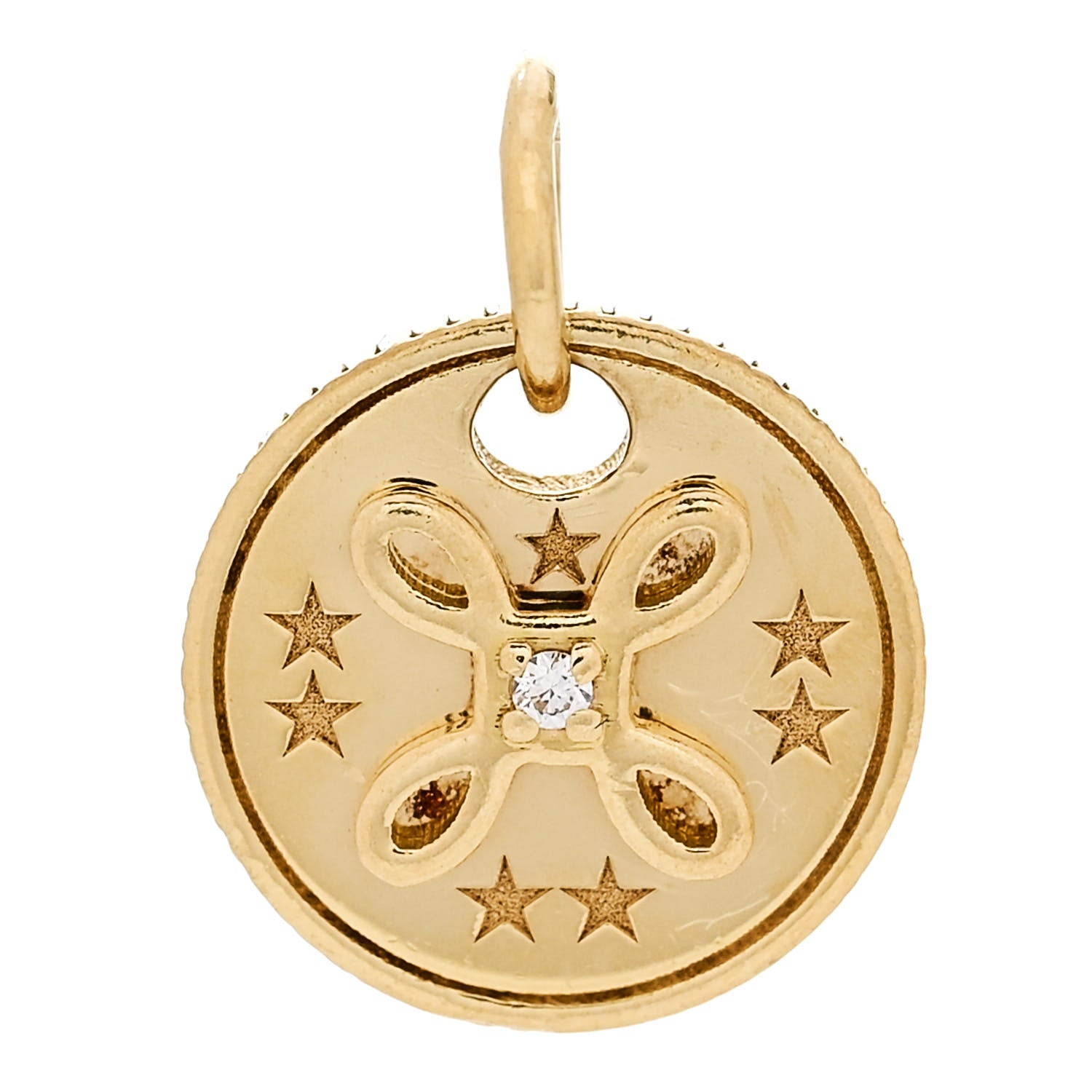 Foundrae 18K Yellow Gold Diamond Miniature True Love Medallion 1 of 3