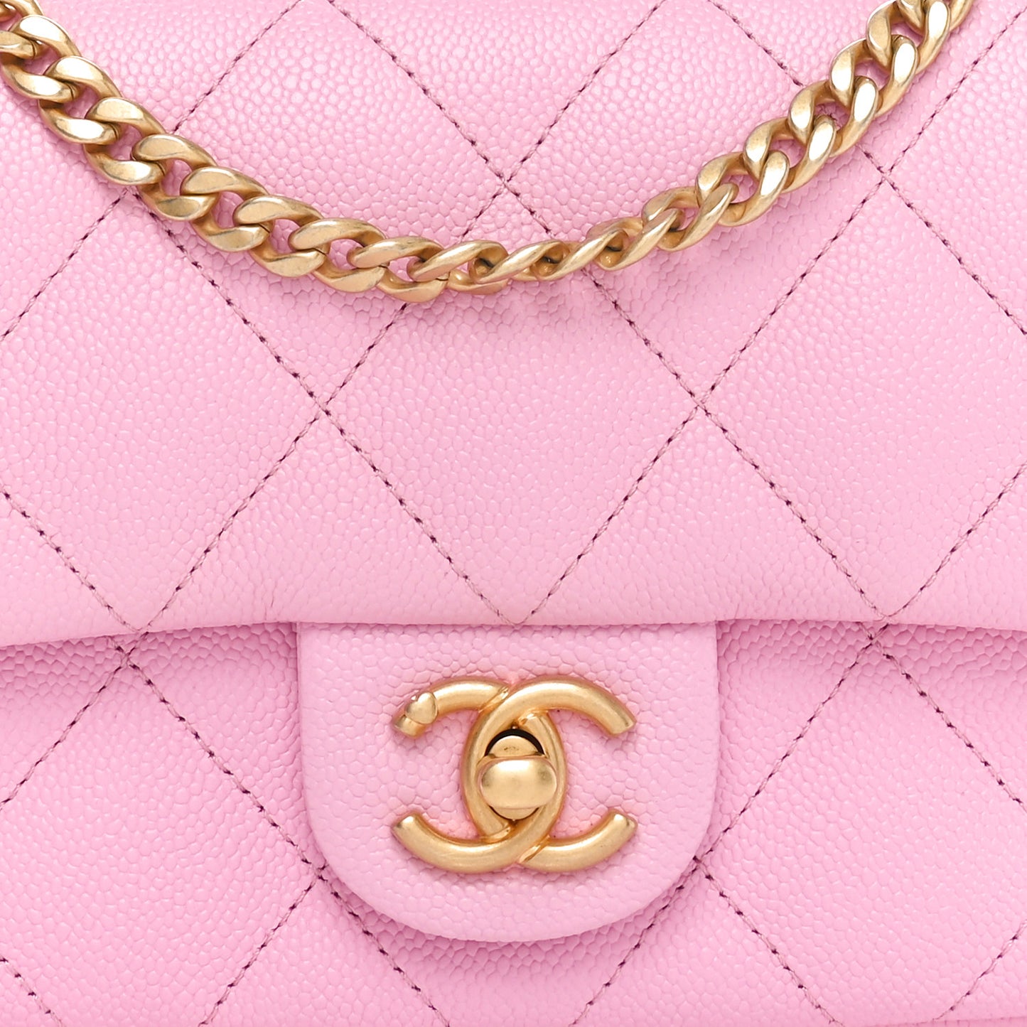 Caviar Quilted Mini Sweetheart Flap Lilac