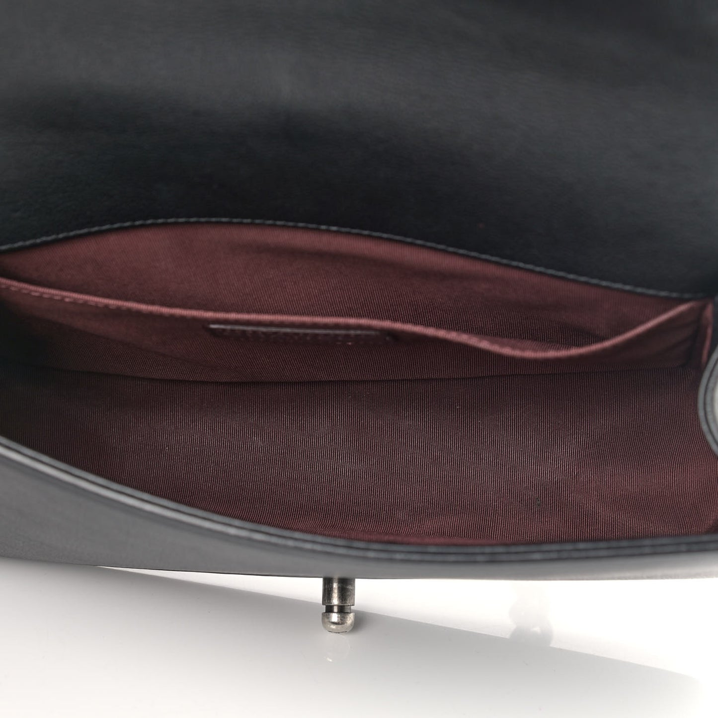 Calfskin Double Stitch Medium Boy Flap Black