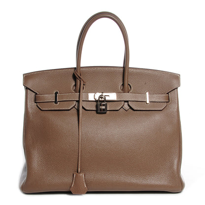 Hermes Taurillon Clemence Birkin 35 Etoupe 1 of 25
