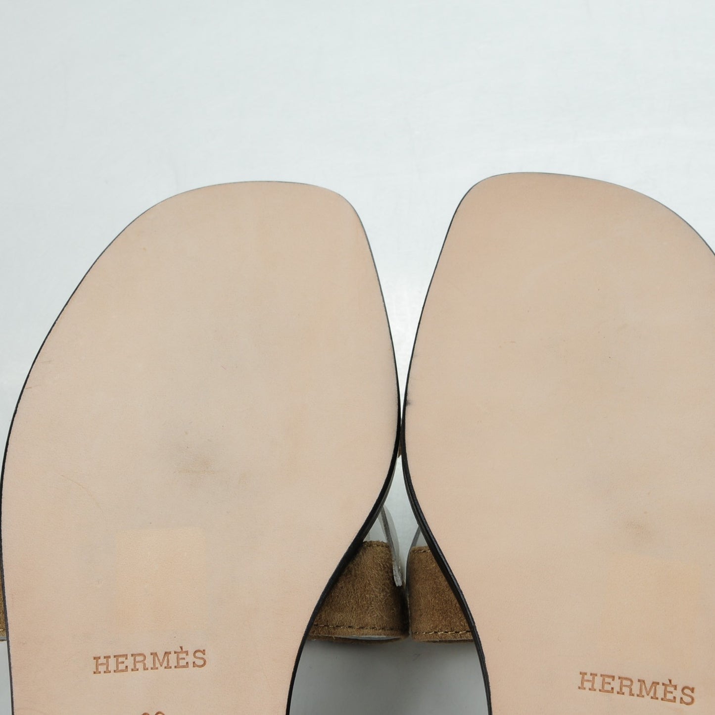 Suede Goatskin Nappa Calfskin Oran Sandals 39 Ginger White