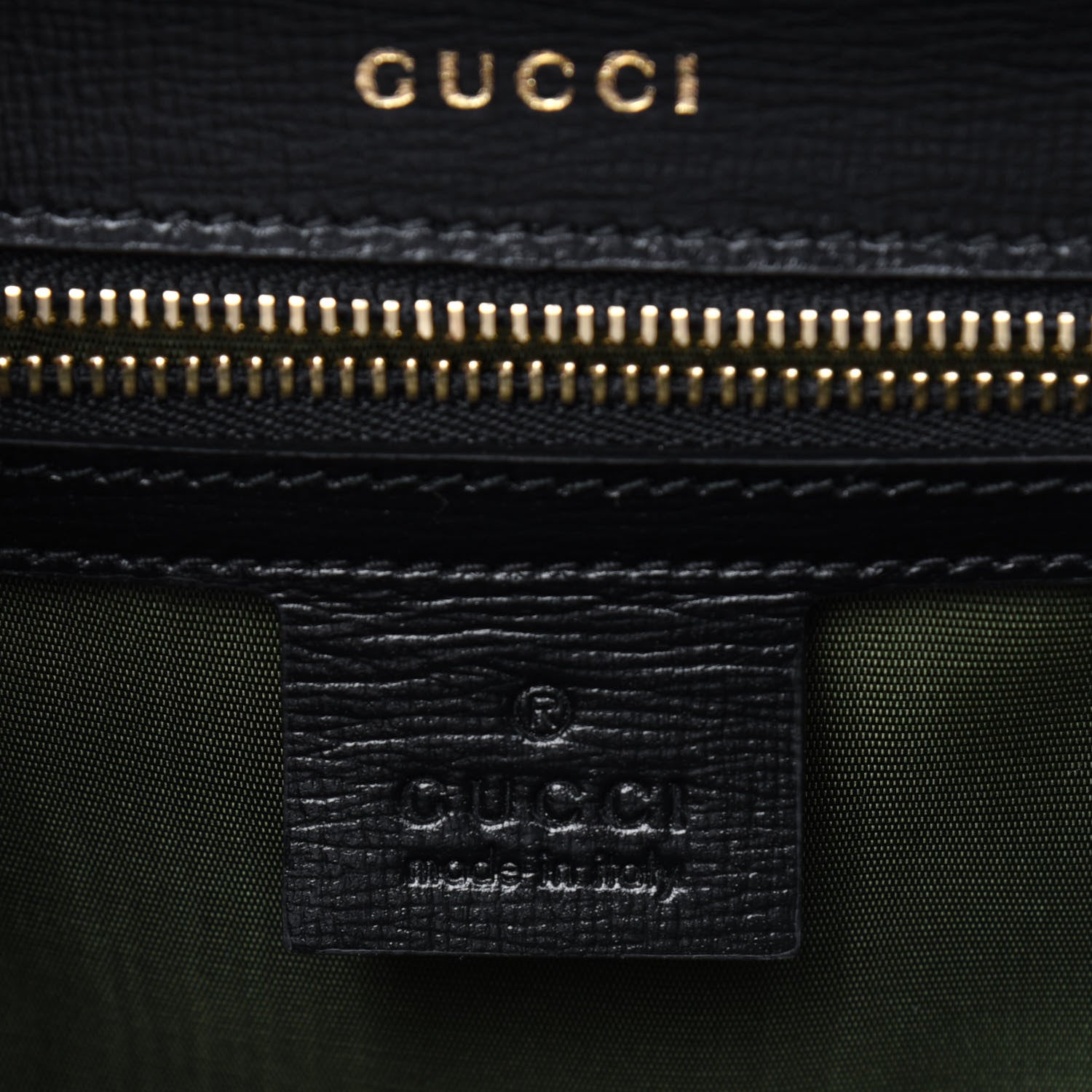 Gucci Textured Calfskin Small Torchon GG Ring Shoulder Bag Black 7 of 13