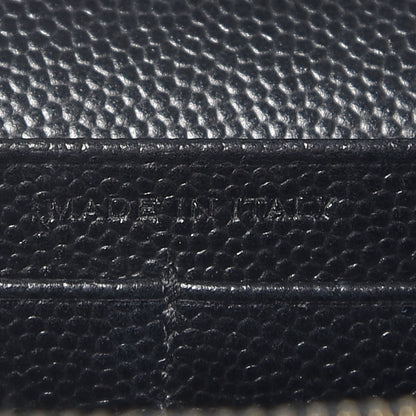 Saint Laurent Grain De Poudre Matelasse Chevron Monogram Chain Wallet Black 7 of 7