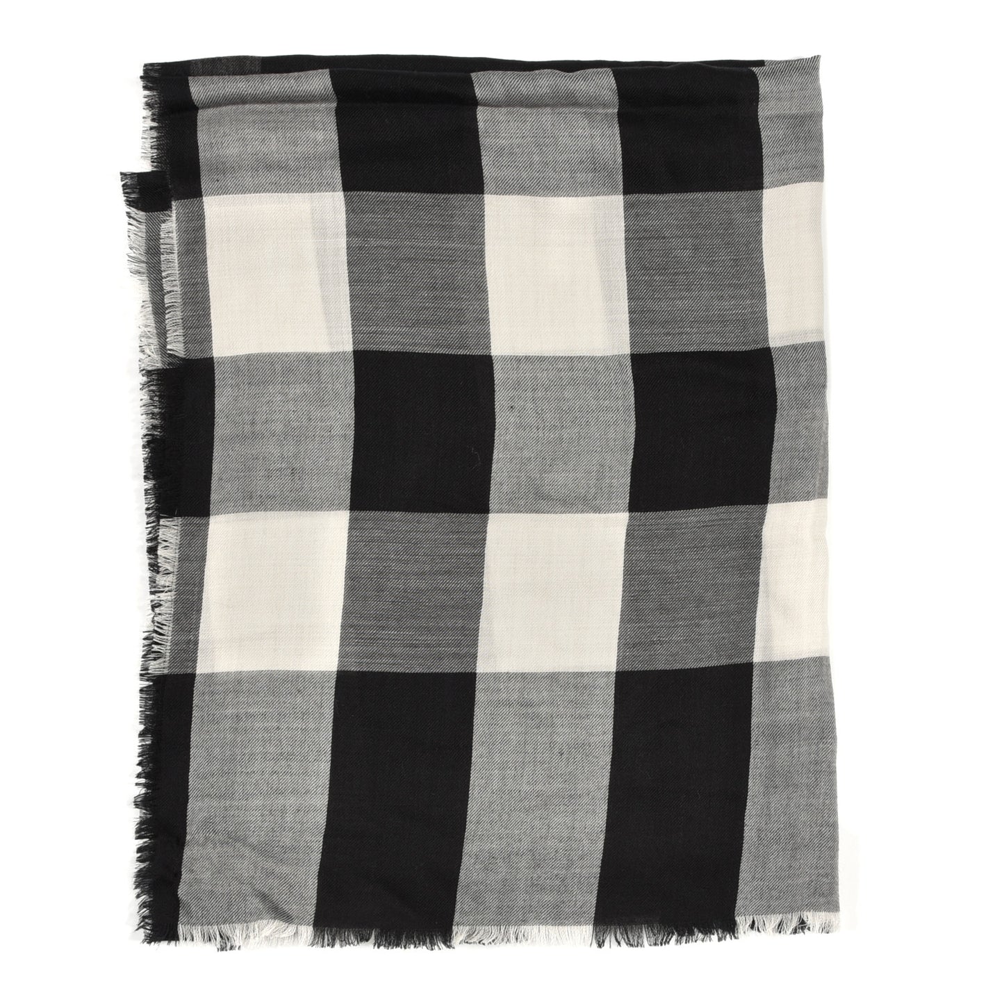 Cashmere London Check Lightweight Square Scarf Grey