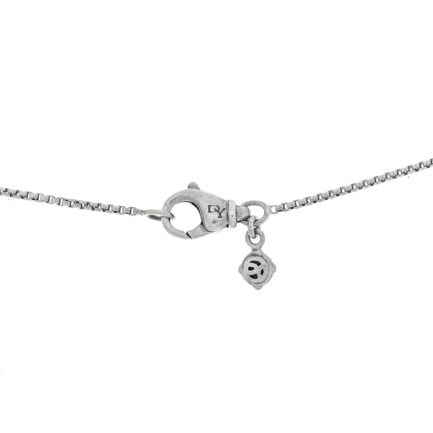 David Yurman Sterling Silver Diamond Blue Topaz 10mm Petite Cable Wrap Pendant Necklace 5 of 5