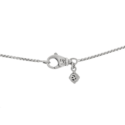 David Yurman Sterling Silver Diamond Blue Topaz 10mm Petite Cable Wrap Pendant Necklace 5 of 5