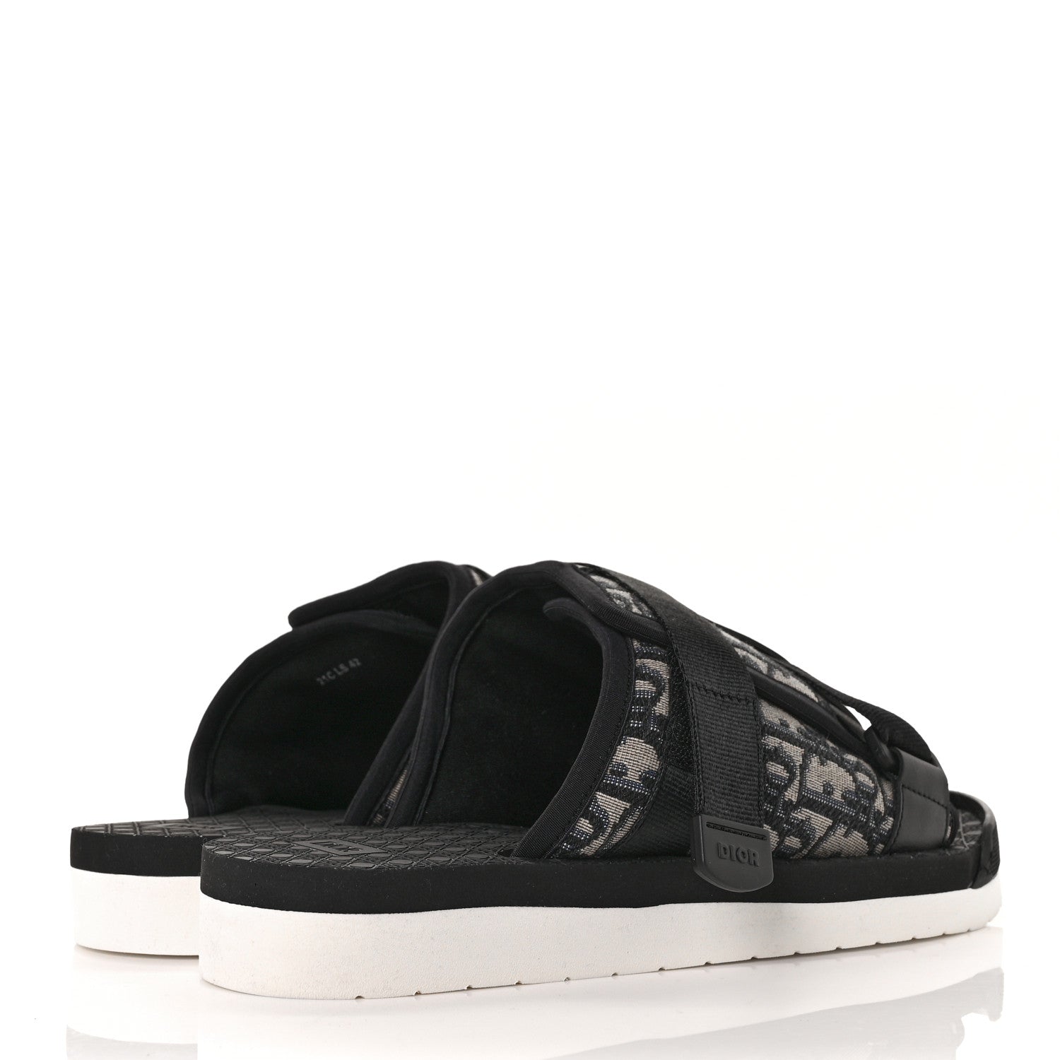 Christian Dior Oblique Jacquard Mens Alpha Sandals 42 Beige Black 4 of 9