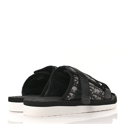 Christian Dior Oblique Jacquard Mens Alpha Sandals 42 Beige Black 4 of 9