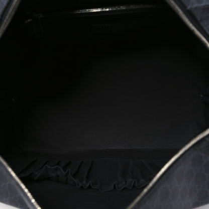 Gucci GG Supreme Monogram Azalea Calfskin Retro Interlocking G Large Duffle Bag Black Grey 4 of 8