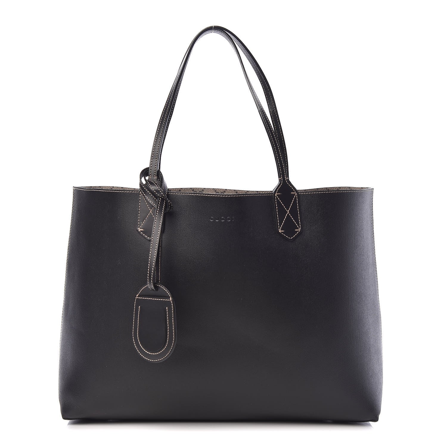Gucci Calfskin GG Supreme Monogram Medium Reversible Tote Black 3 of 16