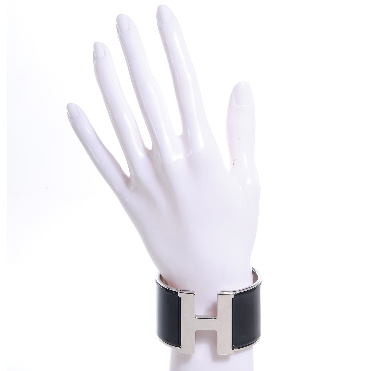 Hermes Palladium Clic Clac H Extra Wide Bracelet PM Black 2 of 5