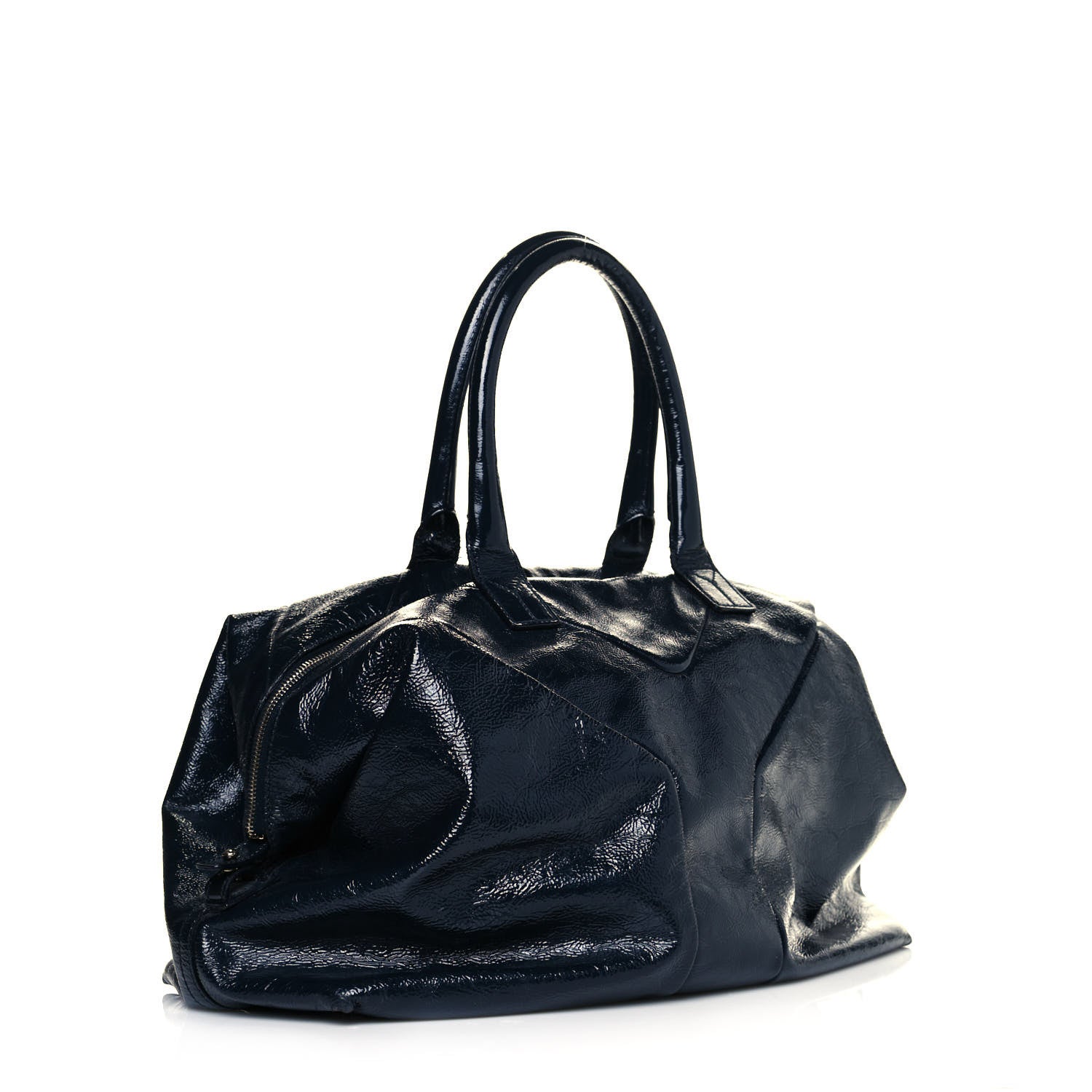 Saint Laurent Textured Patent Medium Easy Y Bag Navy 2 of 9