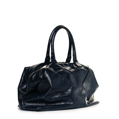 Saint Laurent Textured Patent Medium Easy Y Bag Navy 2 of 9