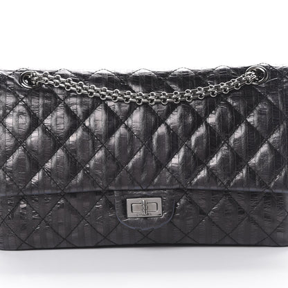 Chanel Metallic Calfskin Striped 2.55 Reissue 226 Flap Black 7 of 12
