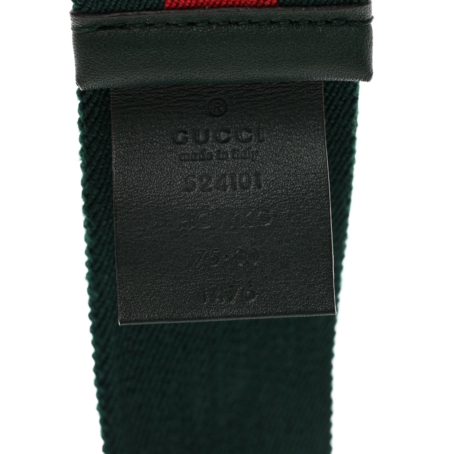 Canvas Torchon Double G Web Belt 75 30 Verde