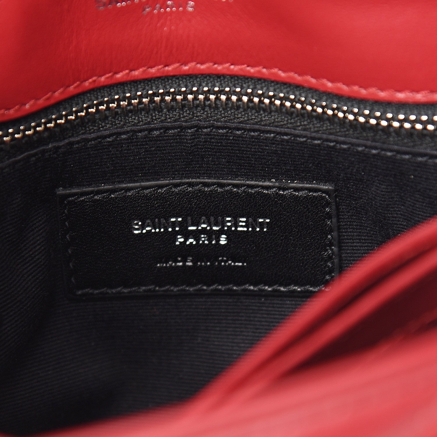 Saint Laurent Calfskin Y Quilted Monogram Toy Loulou Crossbody Bag Red 5 of 10