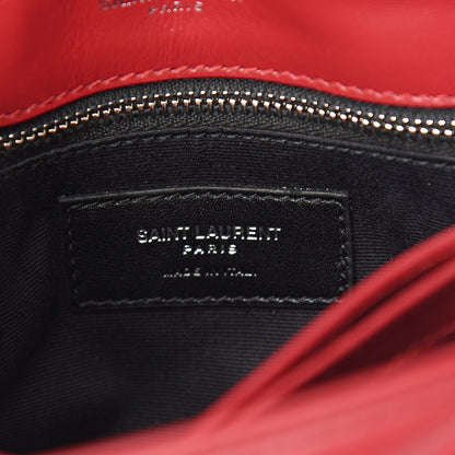 Saint Laurent Calfskin Y Quilted Monogram Toy Loulou Crossbody Bag Red 5 of 10