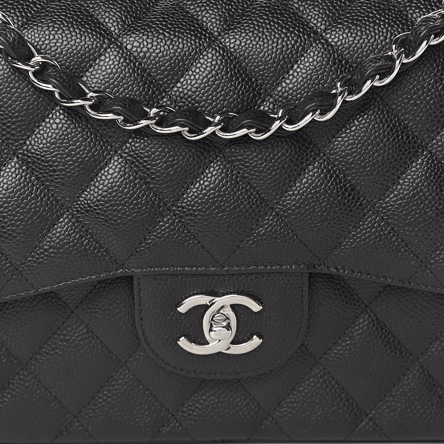 Chanel Caviar Quilted Jumbo Double Flap Black 12 of 13