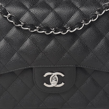 Chanel Caviar Quilted Jumbo Double Flap Black 12 of 13