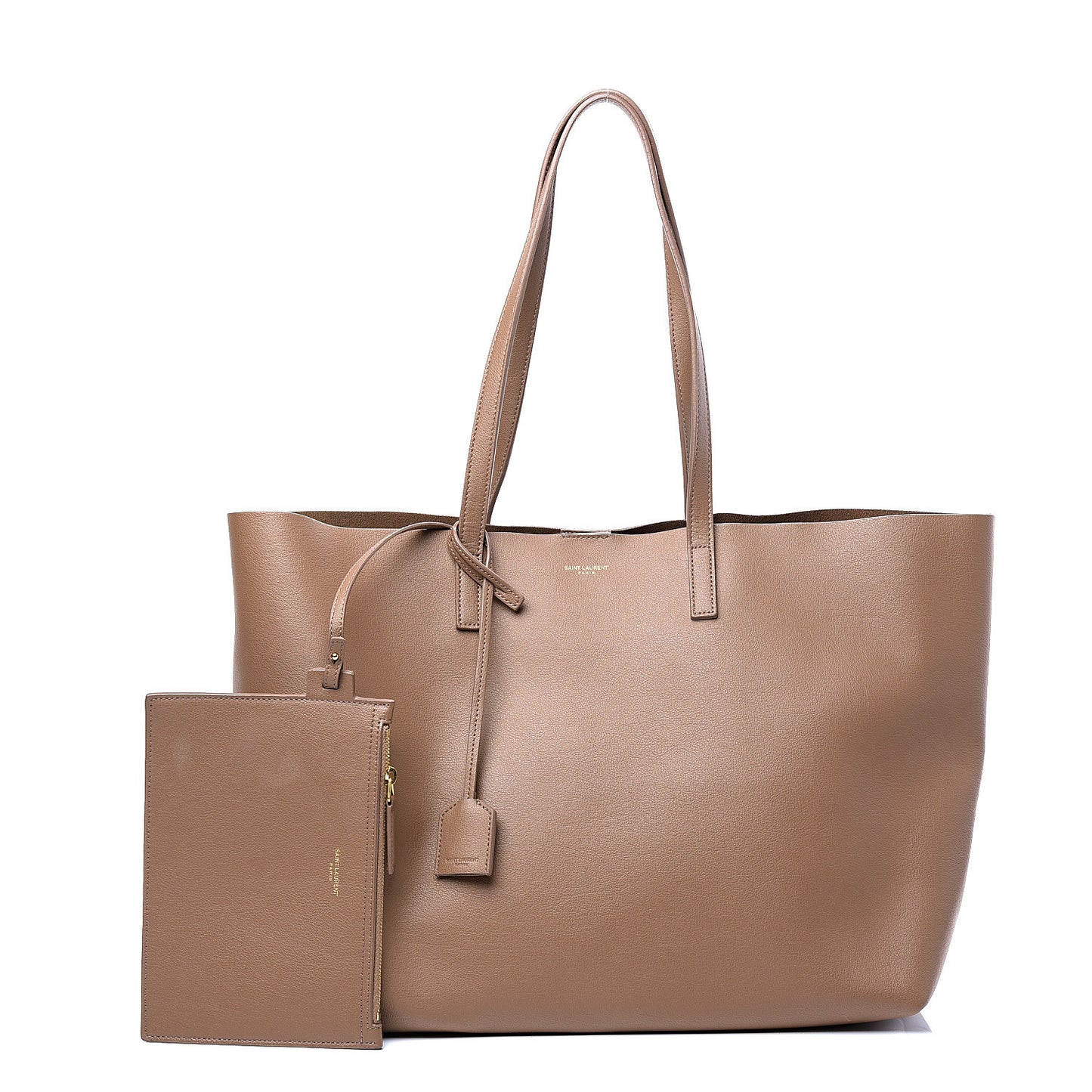 Calfskin Large Shopping Tote Light Taupe