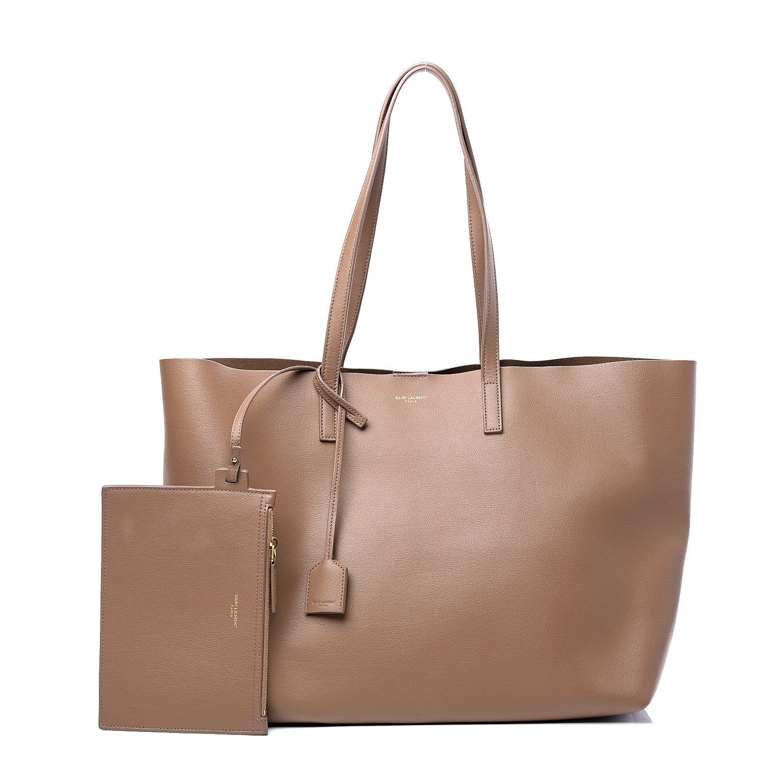 Saint Laurent Calfskin Large Shopping Tote Light Taupe 1 of 12