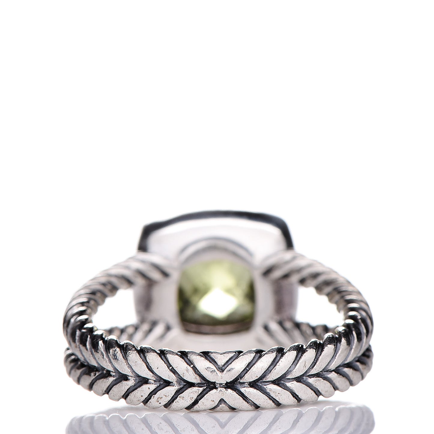 Sterling Silver Diamond Peridot 7mm Petite Albion Ring 52 6