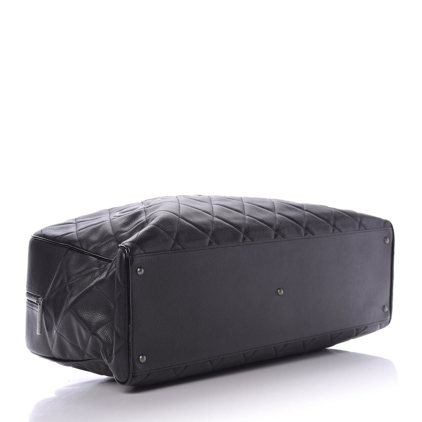 Caviar Patent Quilted Large Bowler Black