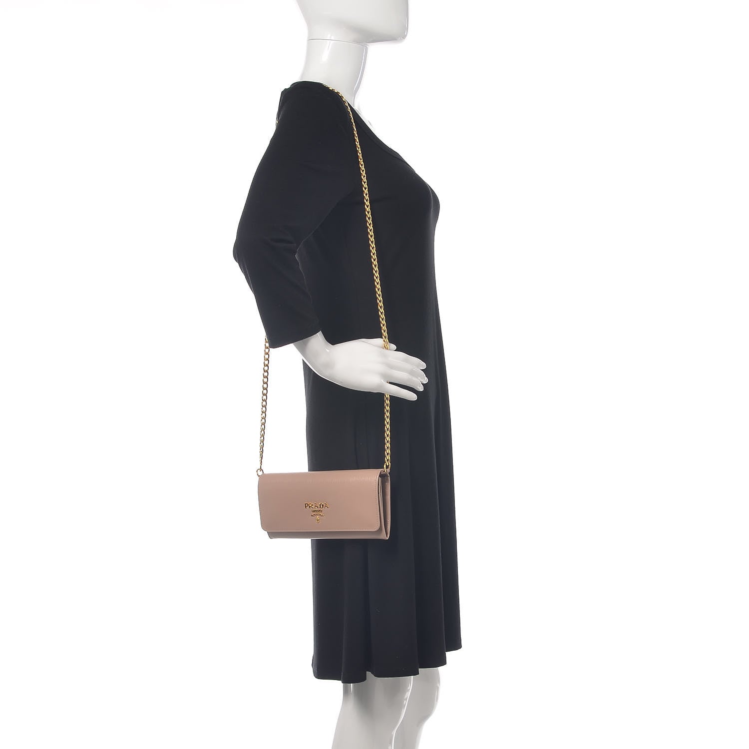 Prada Vitello Move Chain Wallet Cipria 2 of 10