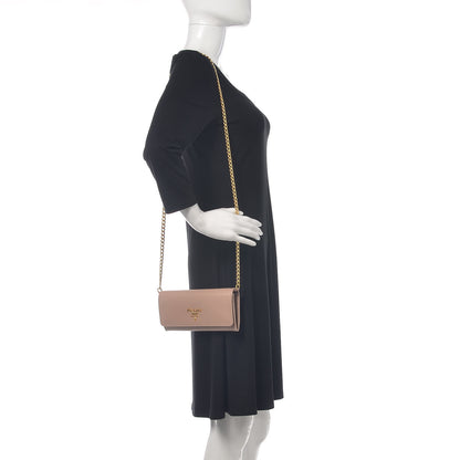 Prada Vitello Move Chain Wallet Cipria 2 of 10