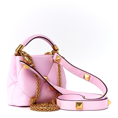 Valentino Garavani Nappa Mini Roman Stud The Handle Bag Pink Borealis 3 of 11