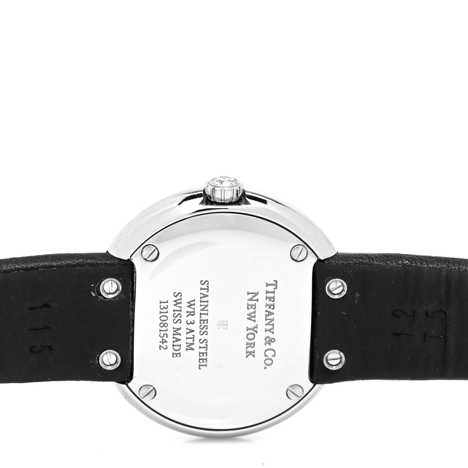 Tiffany Stainless Steel Calfskin Diamond Bezel 24mm Atlas 2-Hand Quartz Watch Tiffany Blue 4 of 4