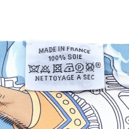 Hermes Silk Sur Mon Nuage Twilly Creme Bleu Ciel Orange 3 of 4