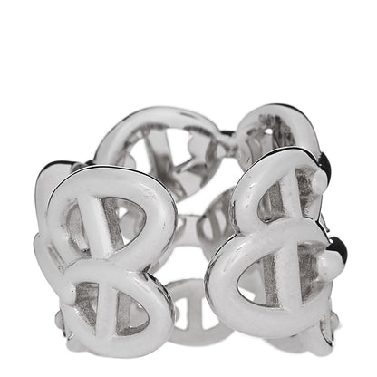 Hermes Sterling Silver GM Chaine d'ncre Enchainee Band Ring 51 5.75 3 of 7