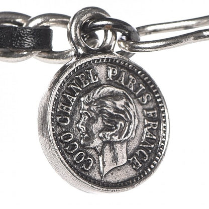 Chanel CHANE Lambskin Chain CC Medallion Belt Black Silver 3 of 4