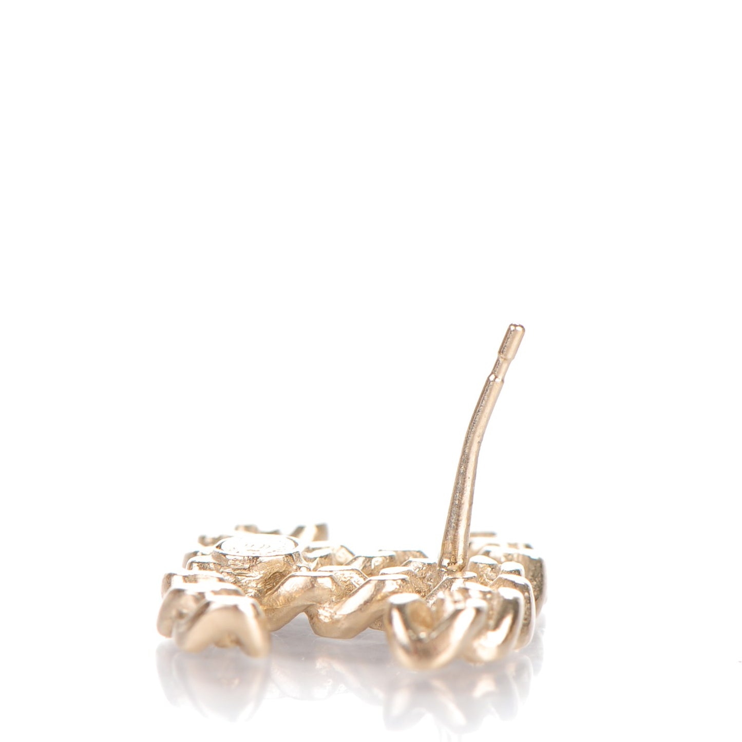 Metal Chain Link CC Earrings Gold